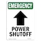 Signmission Safety Sign, OSHA EMERGENCY, 5" Height, Power Shutoff (Up Arrow), Portrait OS-EM-D-35-V-10527 - alternate 1